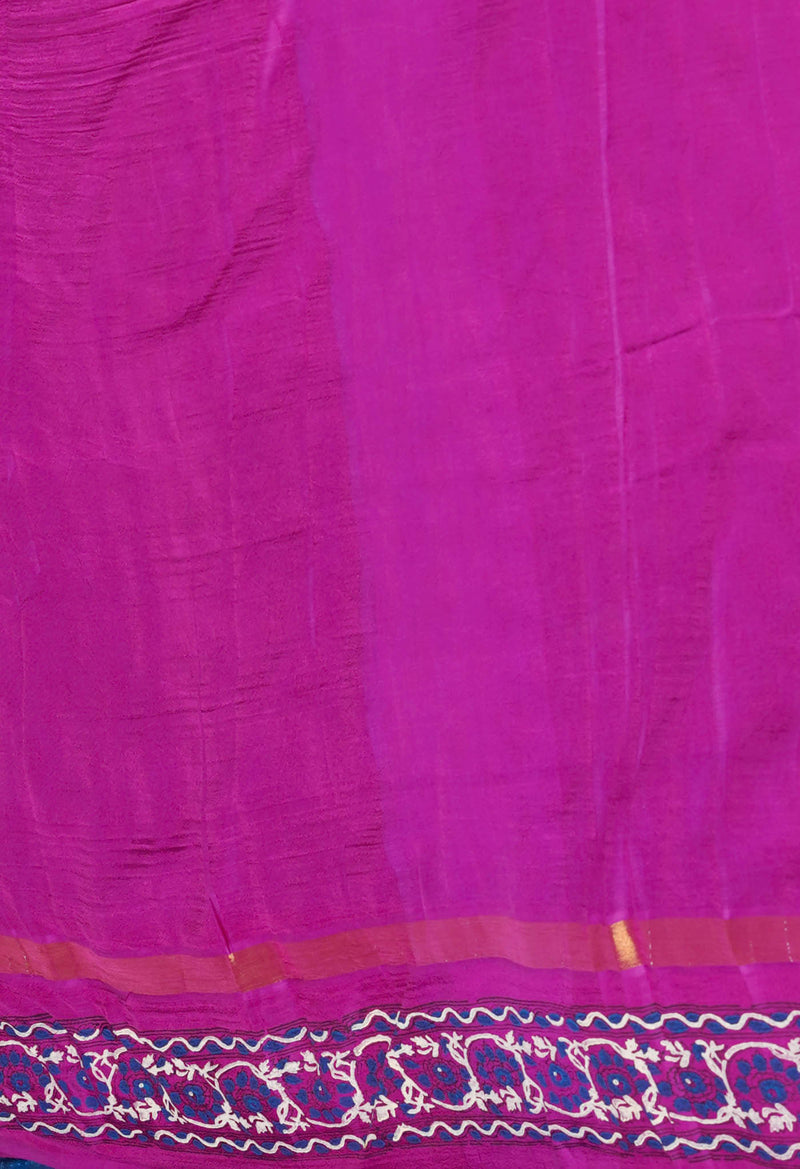 Blue  Dyed Printed Summer Bangalore Soft Silk Saree-UNM72784