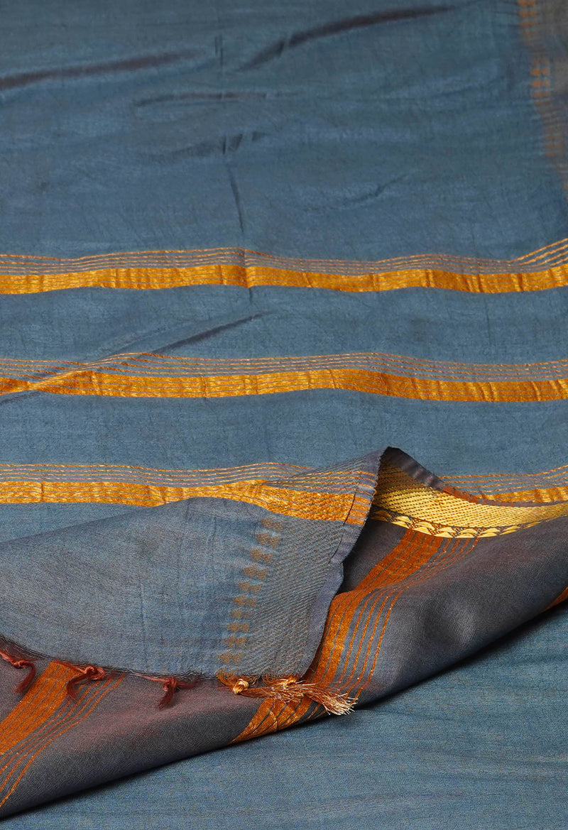 Grey  Chanderi Sico Saree-UNM72869