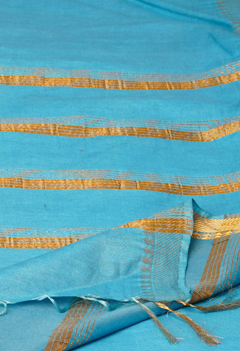 Blue  Chanderi Sico Saree-UNM72870