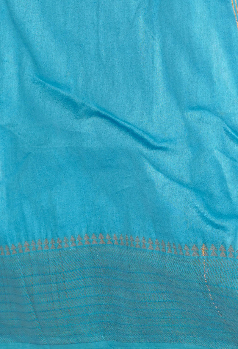 Blue  Chanderi Sico Saree-UNM72870