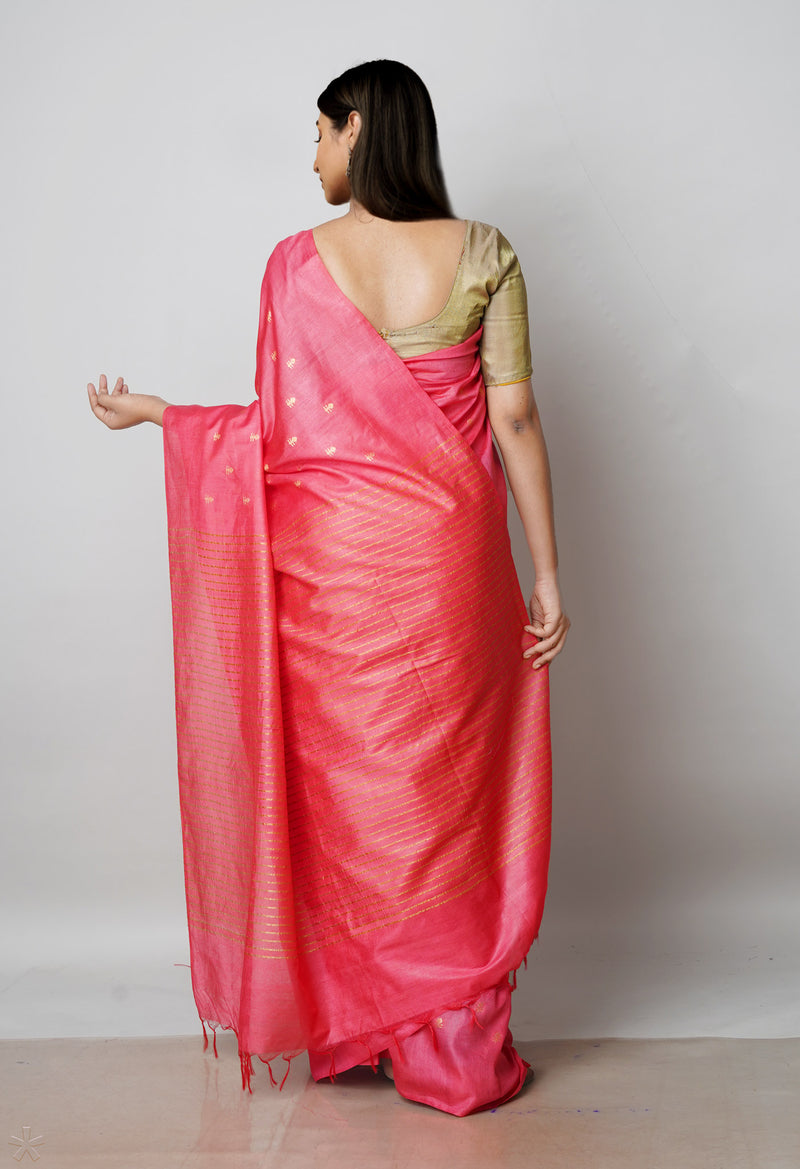 Red  Chanderi Sico Saree-UNM72874
