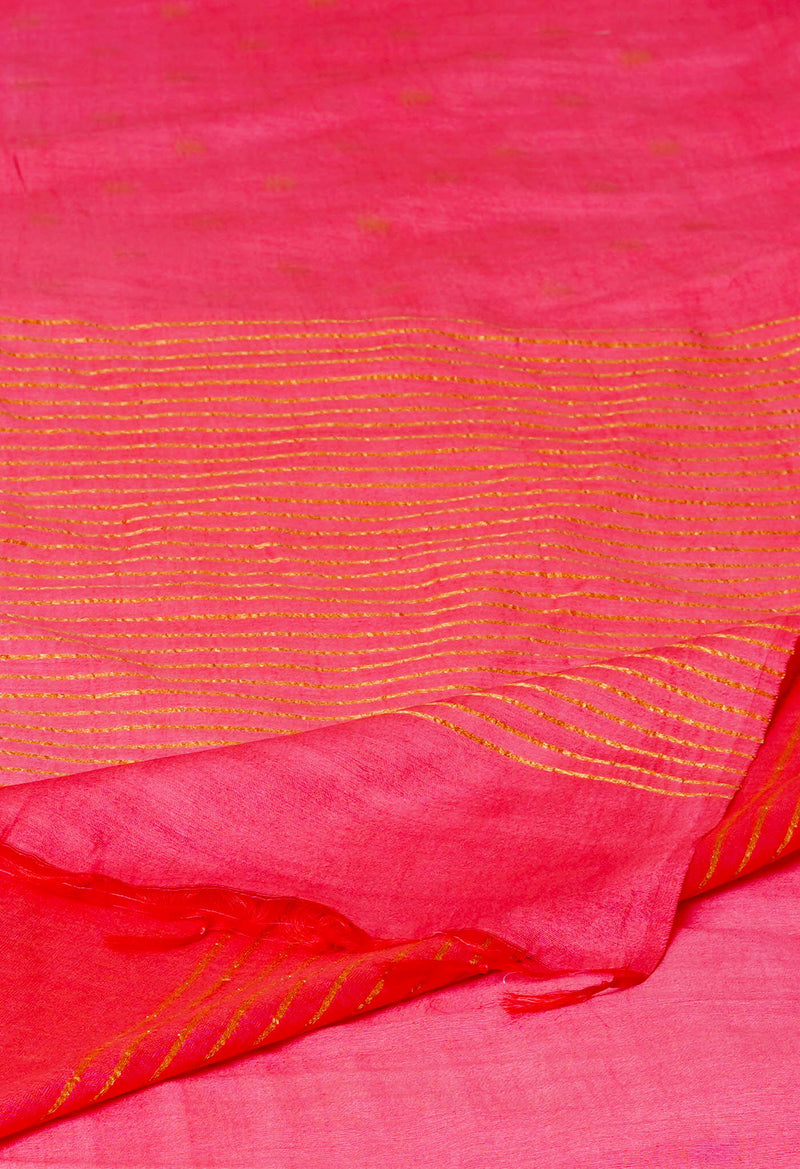 Red  Chanderi Sico Saree-UNM72874