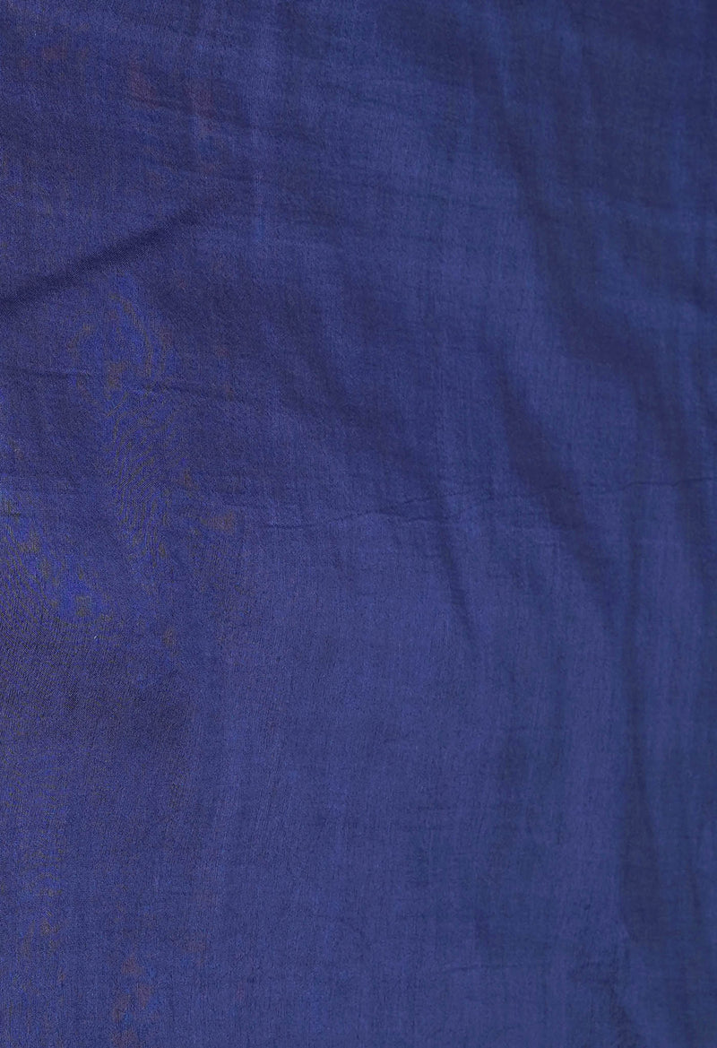 Navy Blue  Chanderi Sico Saree-UNM72879