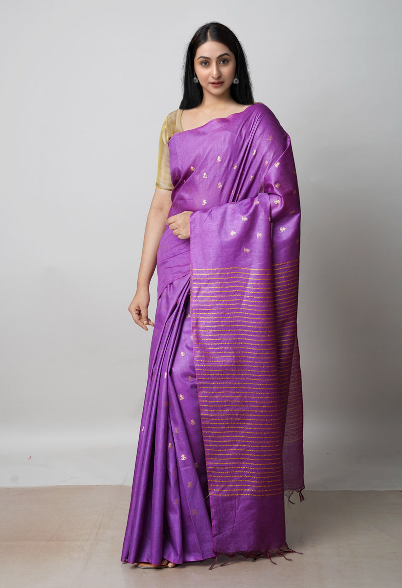 Purple  Chanderi Sico Saree-UNM72880