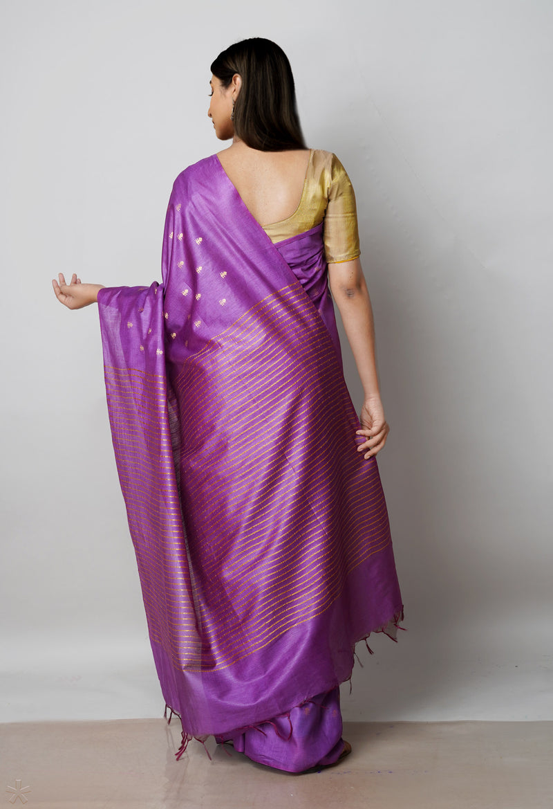 Purple  Chanderi Sico Saree-UNM72880