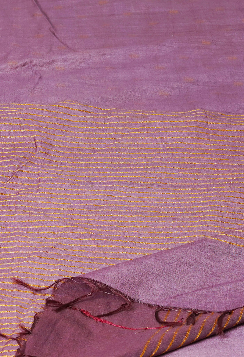 Mauve Purple  Chanderi Sico Saree-UNM72881