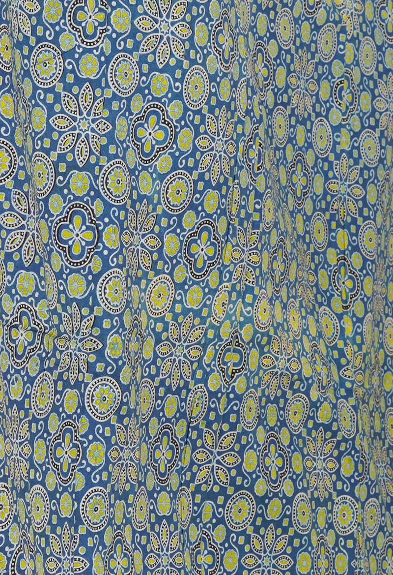 White Pure Block Printed  Superfine Mulmul Cotton Saree With Kalamkari Blouse Piece-UNM72925