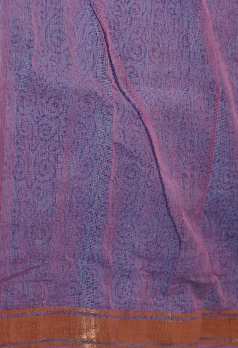 Blue Pure  Block Printed  Kota  Cotton Saree-UNM72997