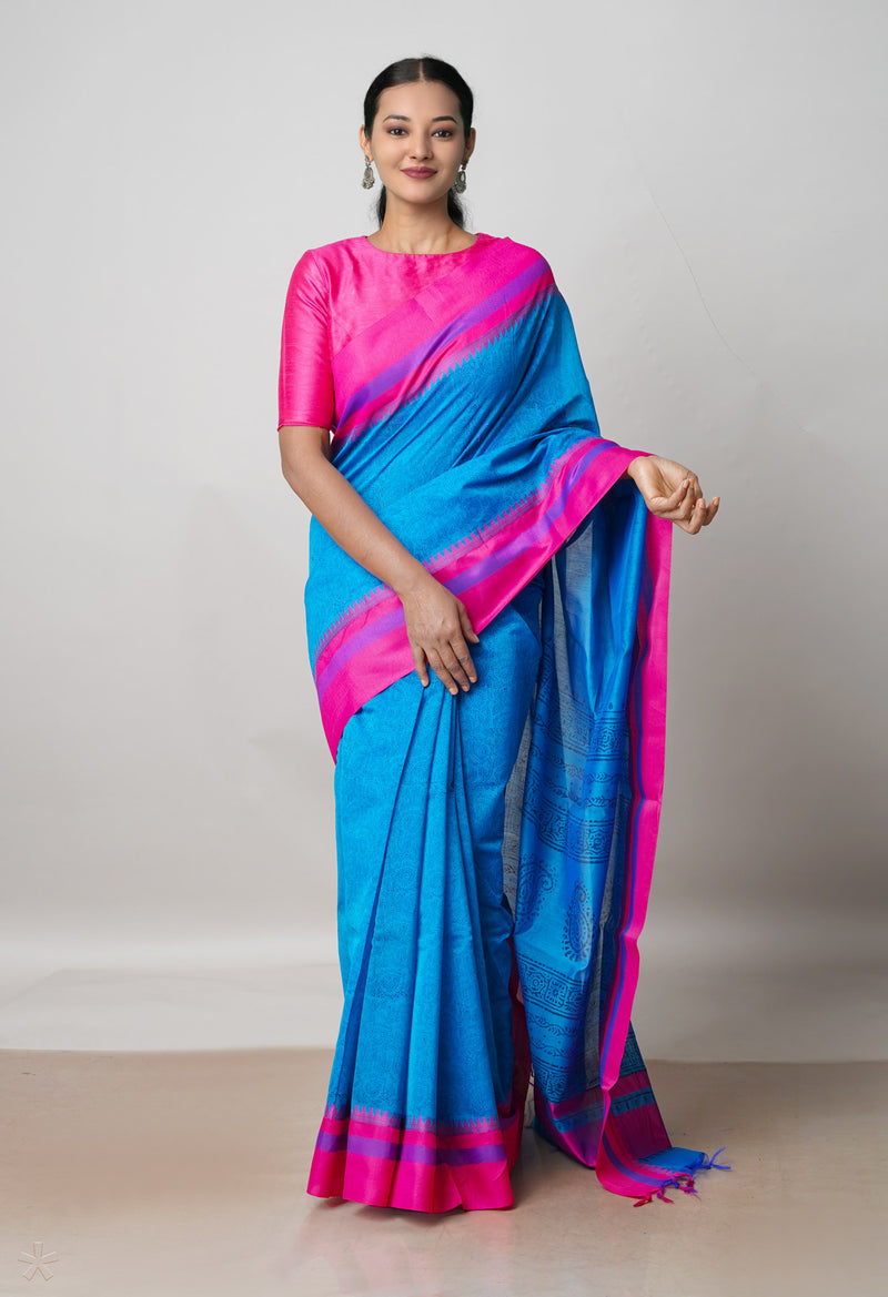 Blue  Summer Bangalore Sico Saree-UNM73012