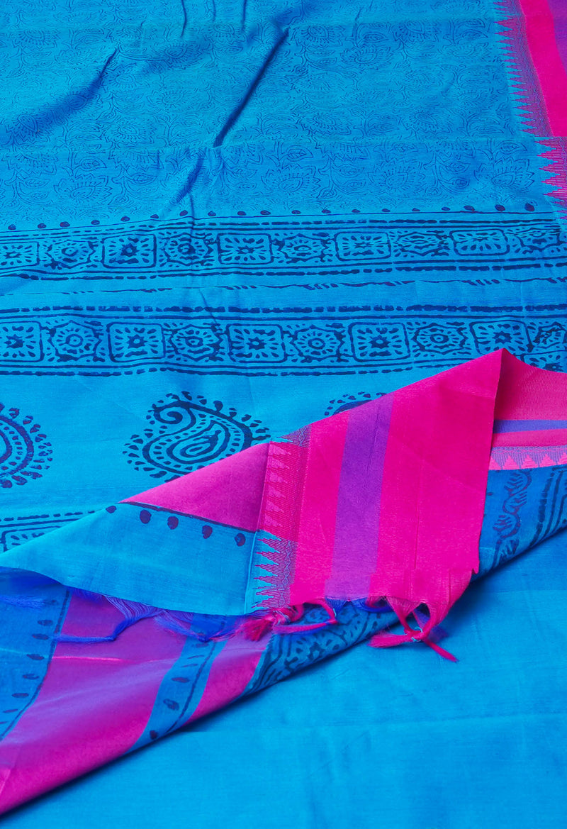 Blue  Summer Bangalore Sico Saree-UNM73012