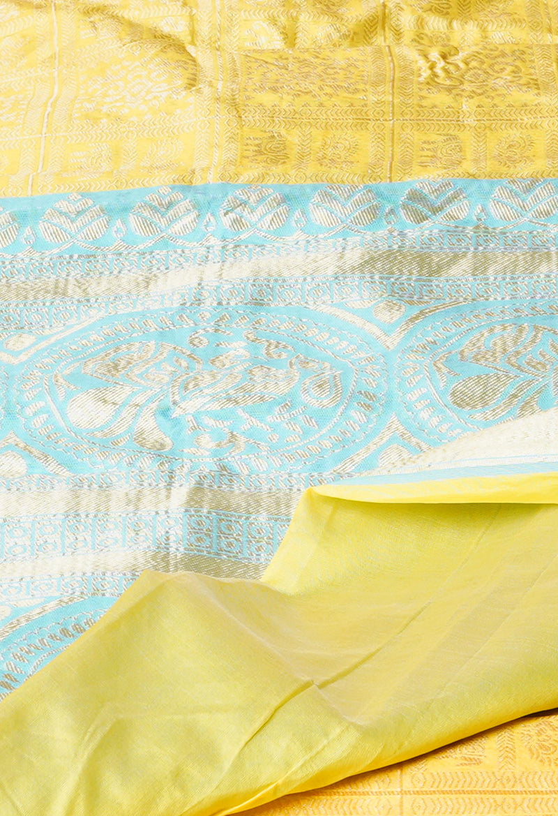 Yellow  Fancy Banarasi Silk Saree-UNM73027