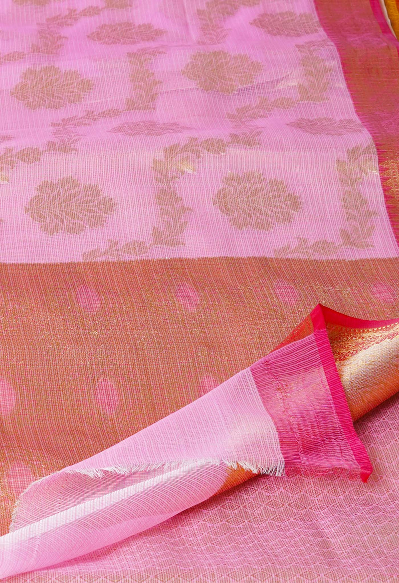 Pink Pure  Banarasi Kota Cotton Saree-UNM73055