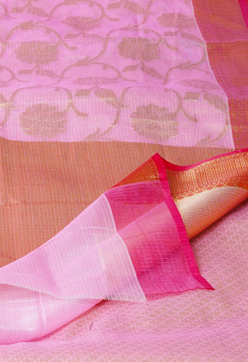 Pink Pure  Banarasi Kota Cotton Saree-UNM73058