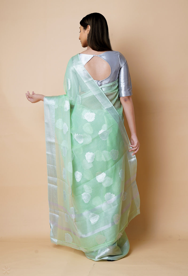 Green Pure  Banarasi Kota Cotton Saree-UNM73064