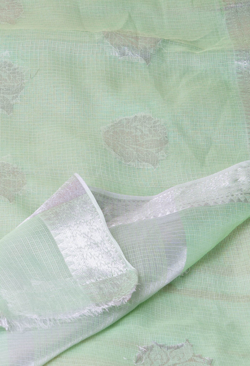 Green Pure  Banarasi Kota Cotton Saree-UNM73064