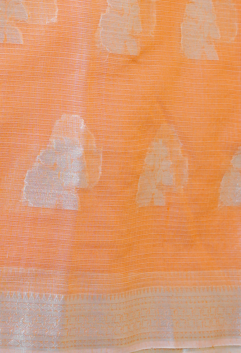 Orange Pure  Banarasi Kota Cotton Saree-UNM73069