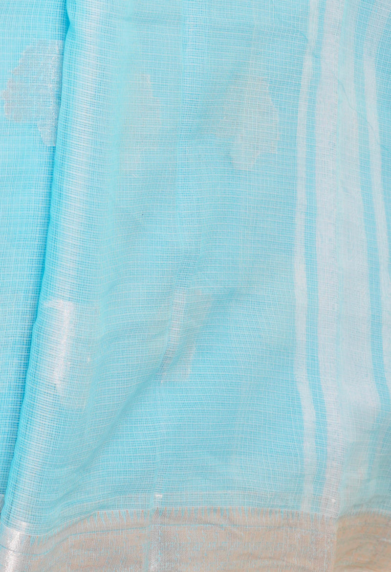 Blue Pure  Banarasi Kota Cotton Saree-UNM73072