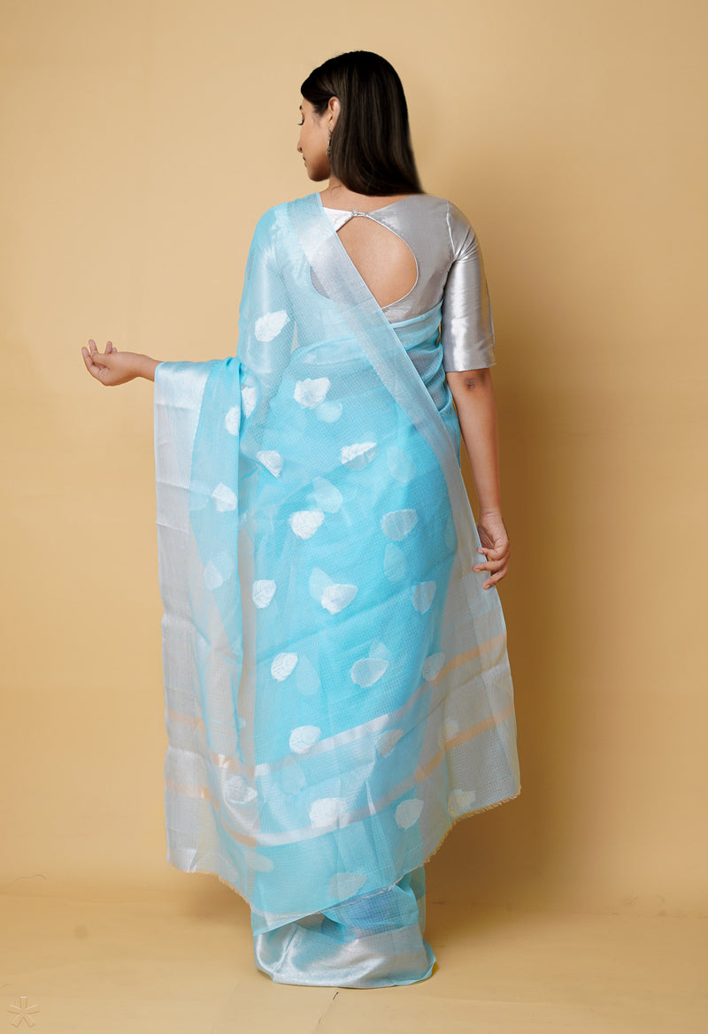 Blue Pure  Banarasi Kota Cotton Saree-UNM73073