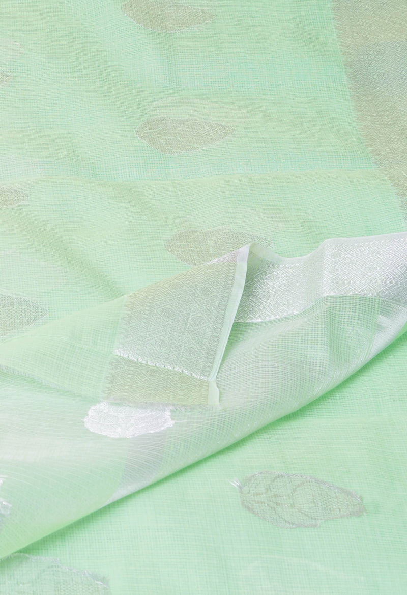 Green Pure  Banarasi Kota Cotton Saree-UNM73075