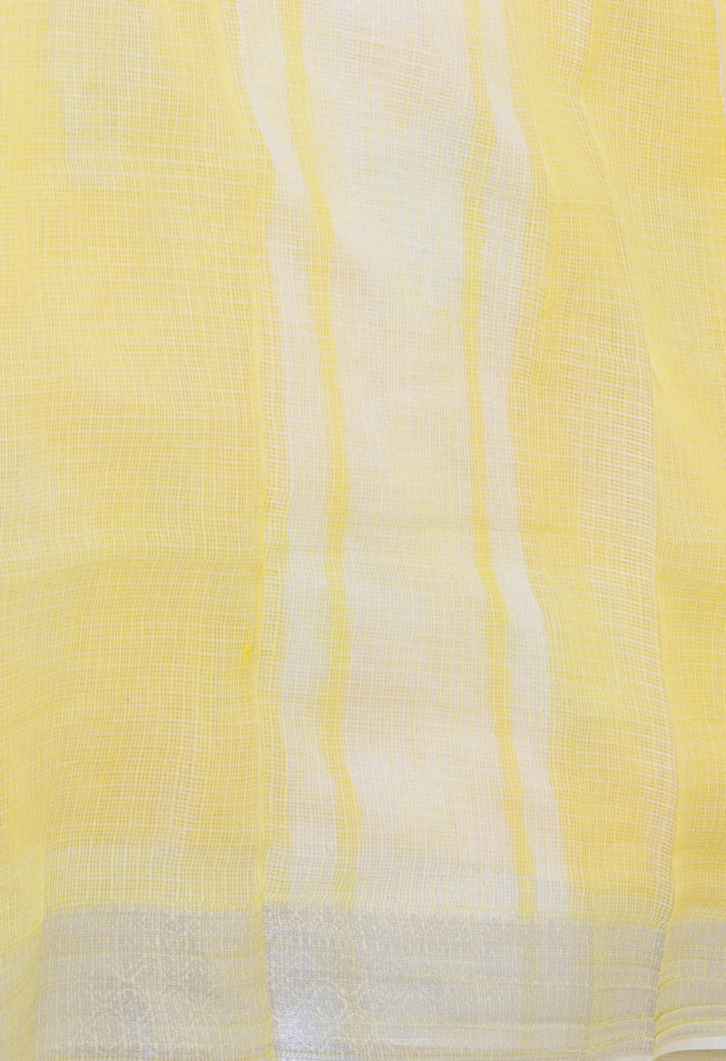 Yellow Pure  Banarasi Kota Cotton Saree-UNM73090