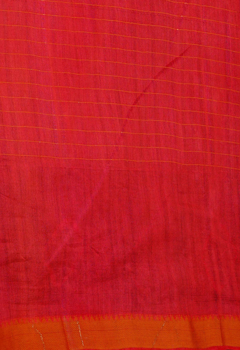Black-Red  Dyed Printed And Zari Weaving Checks Mangalagiri Sico Saree-UNM73147