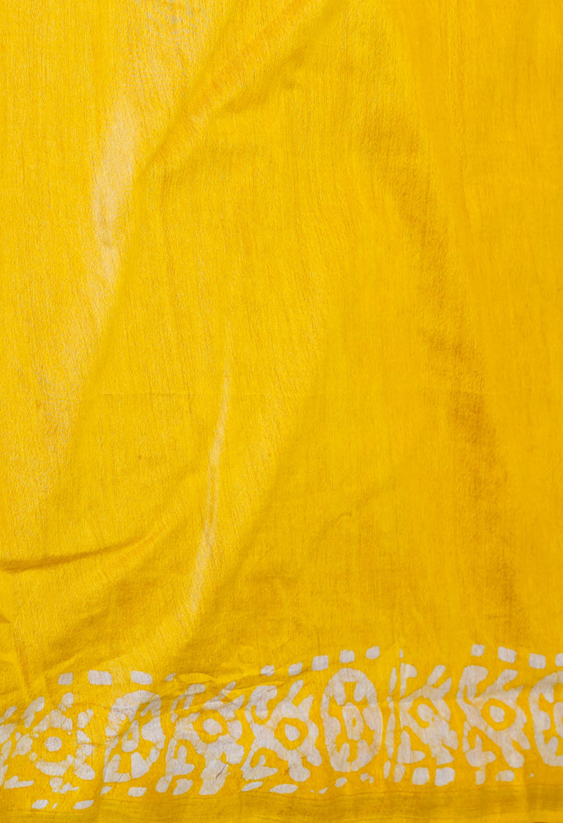 Red-Yellow  Batik Printed Chanderi Sico Saree-UNM73171