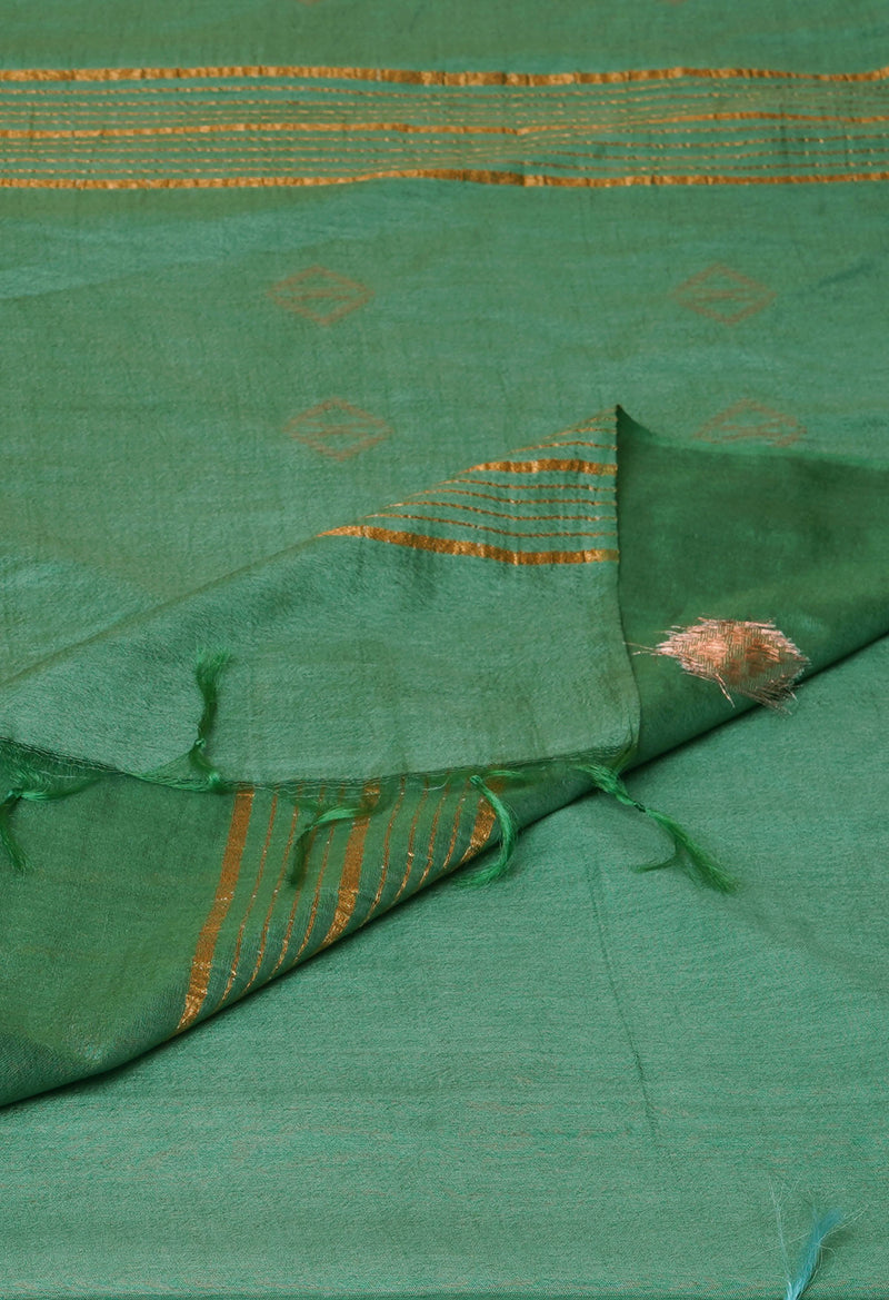 Green  Chanderi Sico Saree-UNM73198
