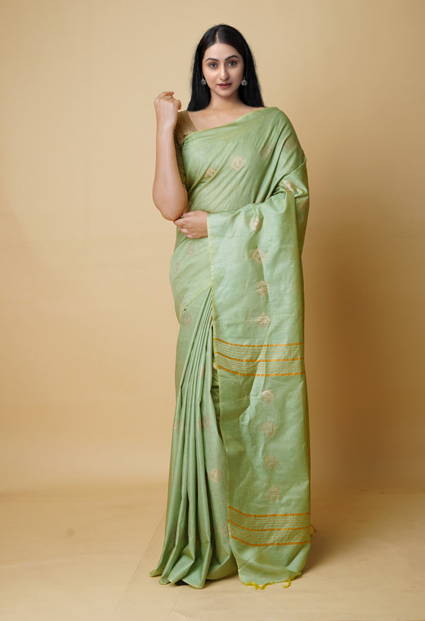 Green  Chanderi Sico Saree-UNM73201