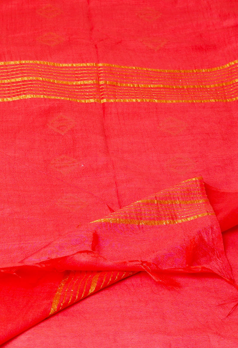 Red  Chanderi Sico Saree-UNM73202