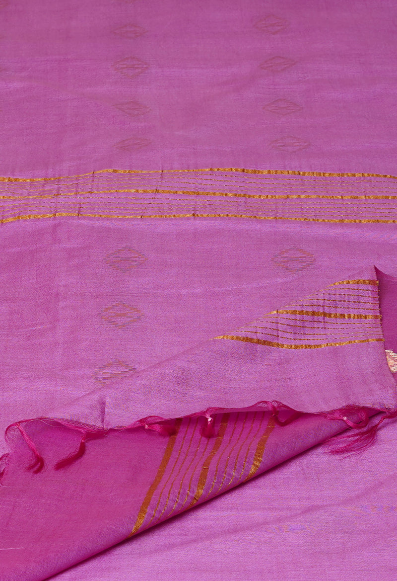 Pink  Chanderi Sico Saree-UNM73204