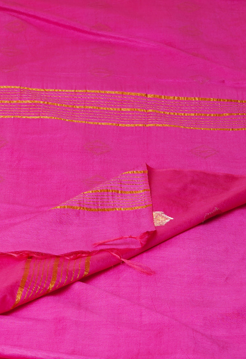 Pink  Chanderi Sico Saree-UNM73206