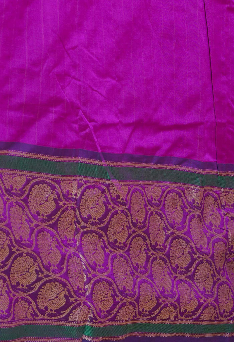 Purple Pure Handloom Assam Cotton Silk Saree-UNM73209