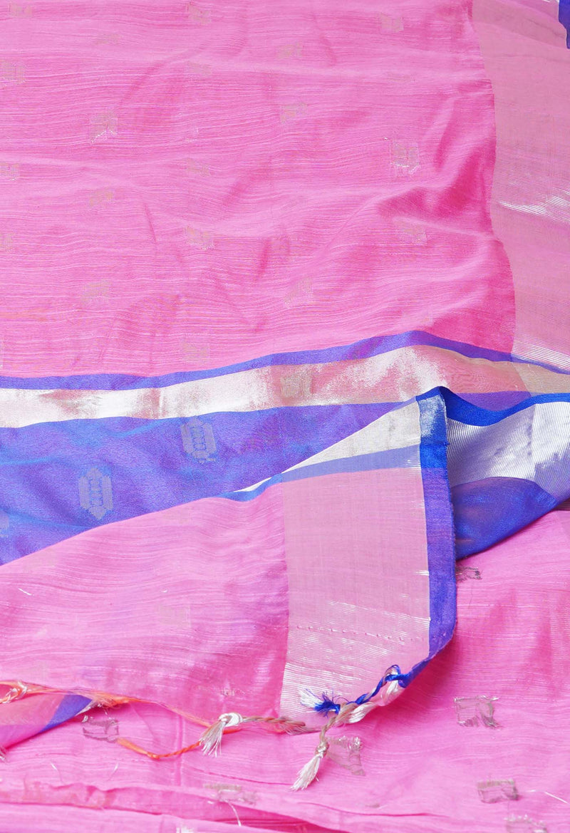 Pink  Bengal Linen Saree-UNM73216