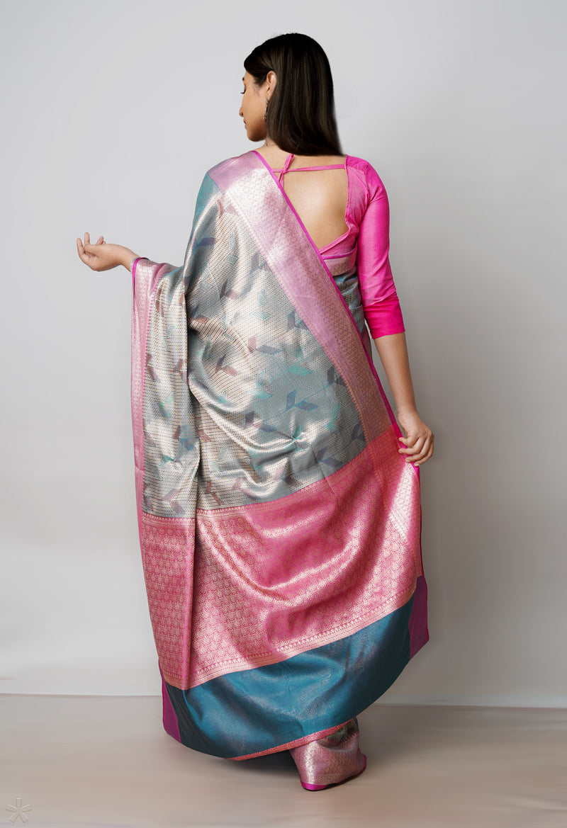 Green  Brocade Banarasi Sico Saree-UNM73377