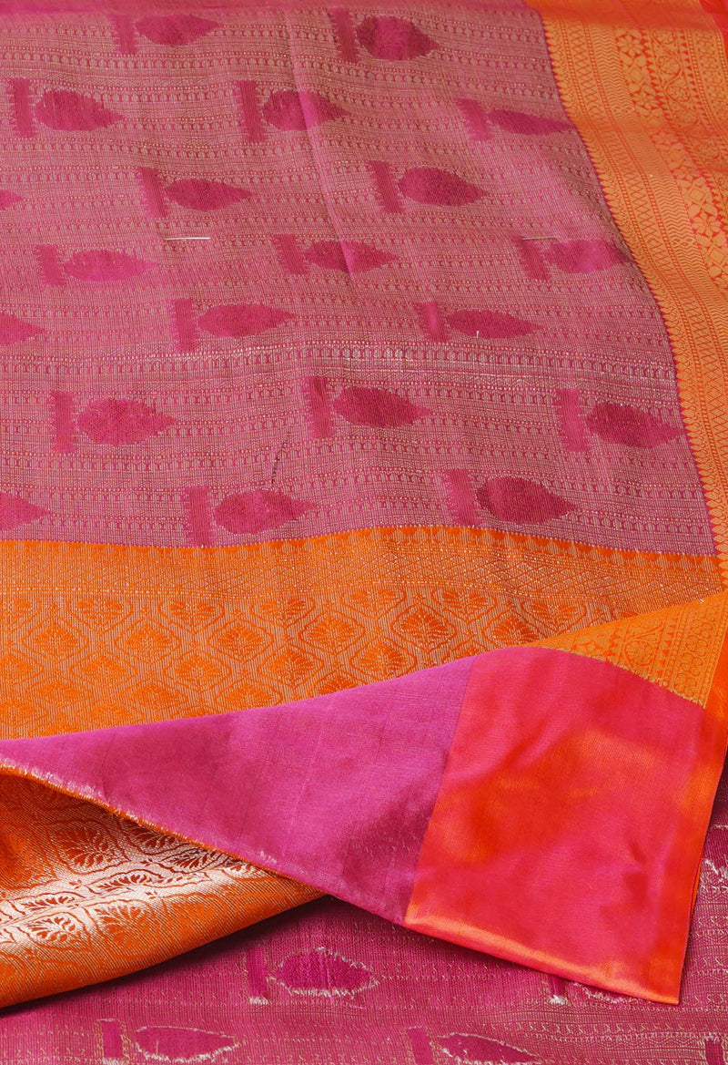 Pink  Brocade Banarasi Sico Saree-UNM73378