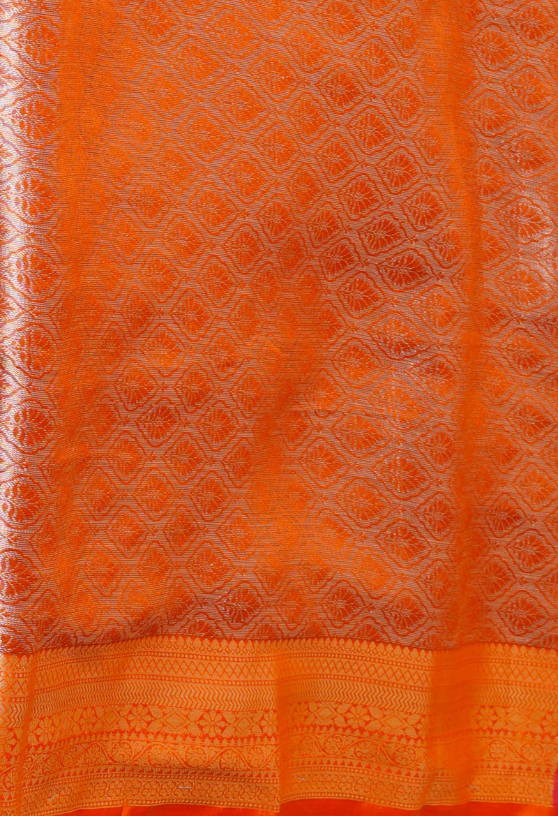 Pink  Brocade Banarasi Sico Saree-UNM73378