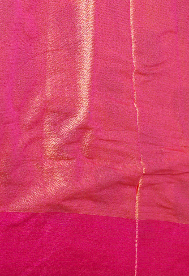 Cream  Banarasi Chanderi Sico Saree-UNM73395
