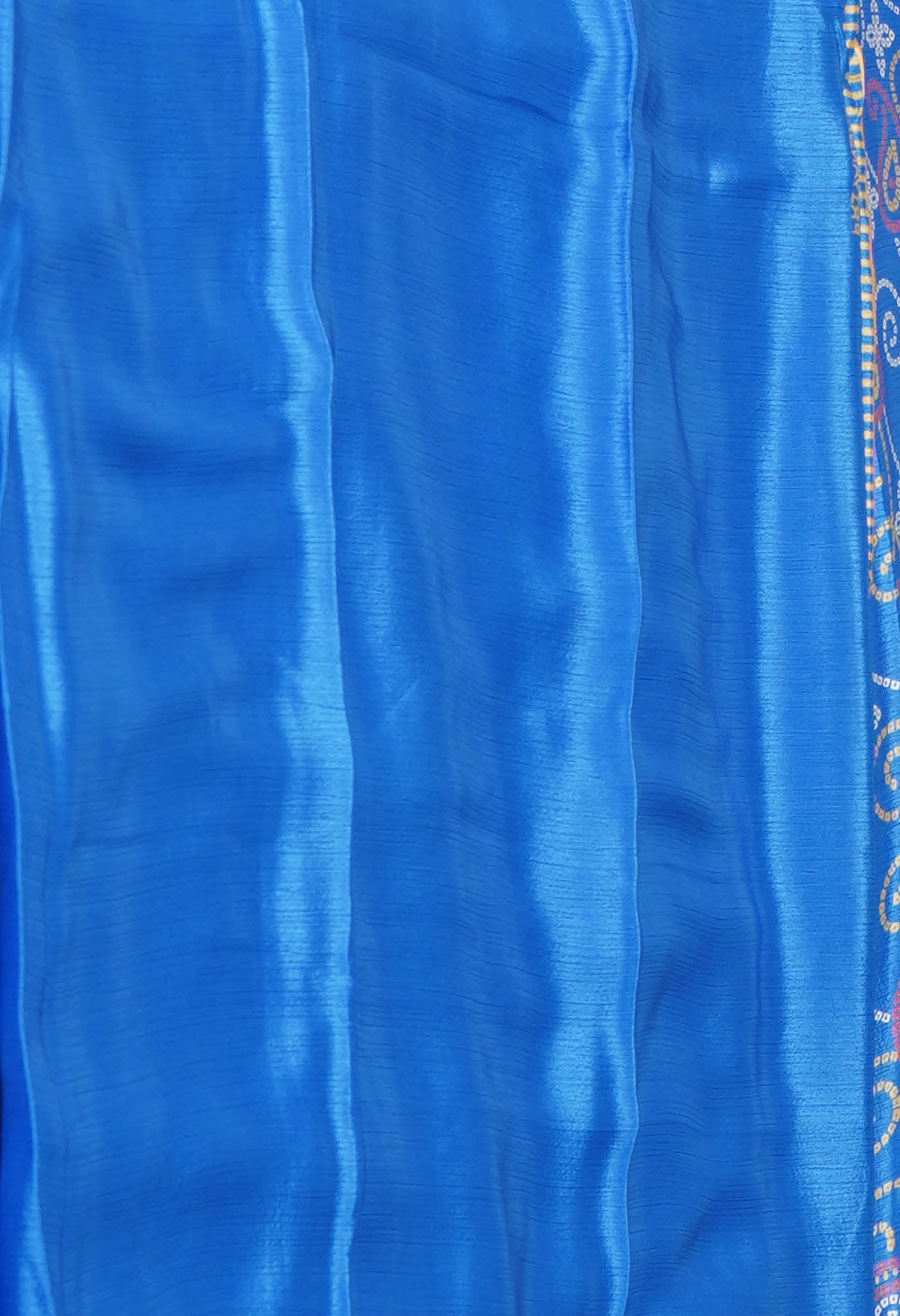 Blue Pure Bandhani Printed Soft Silk Saree