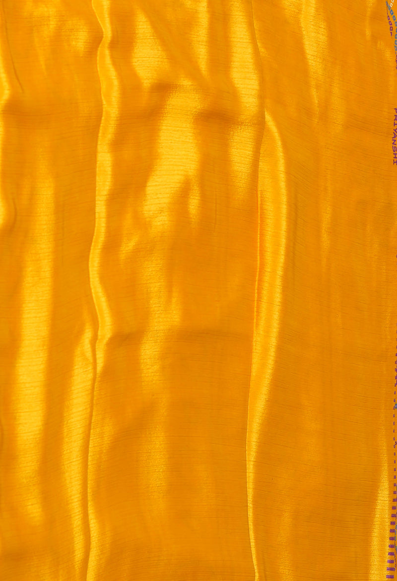 Yellow Pure  Bandhani Printed Soft Silk Saree-UNM73453
