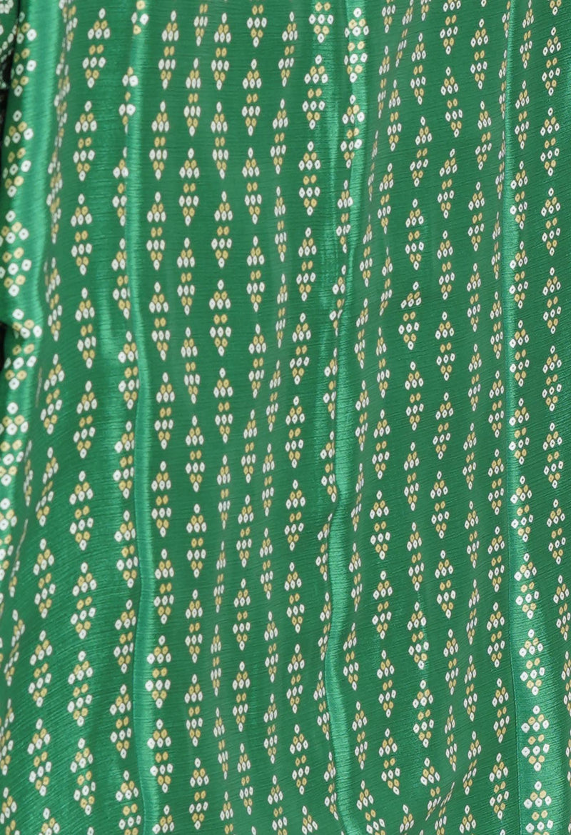 Green Pure  Bandhani Printed Soft Silk Saree-UNM73457