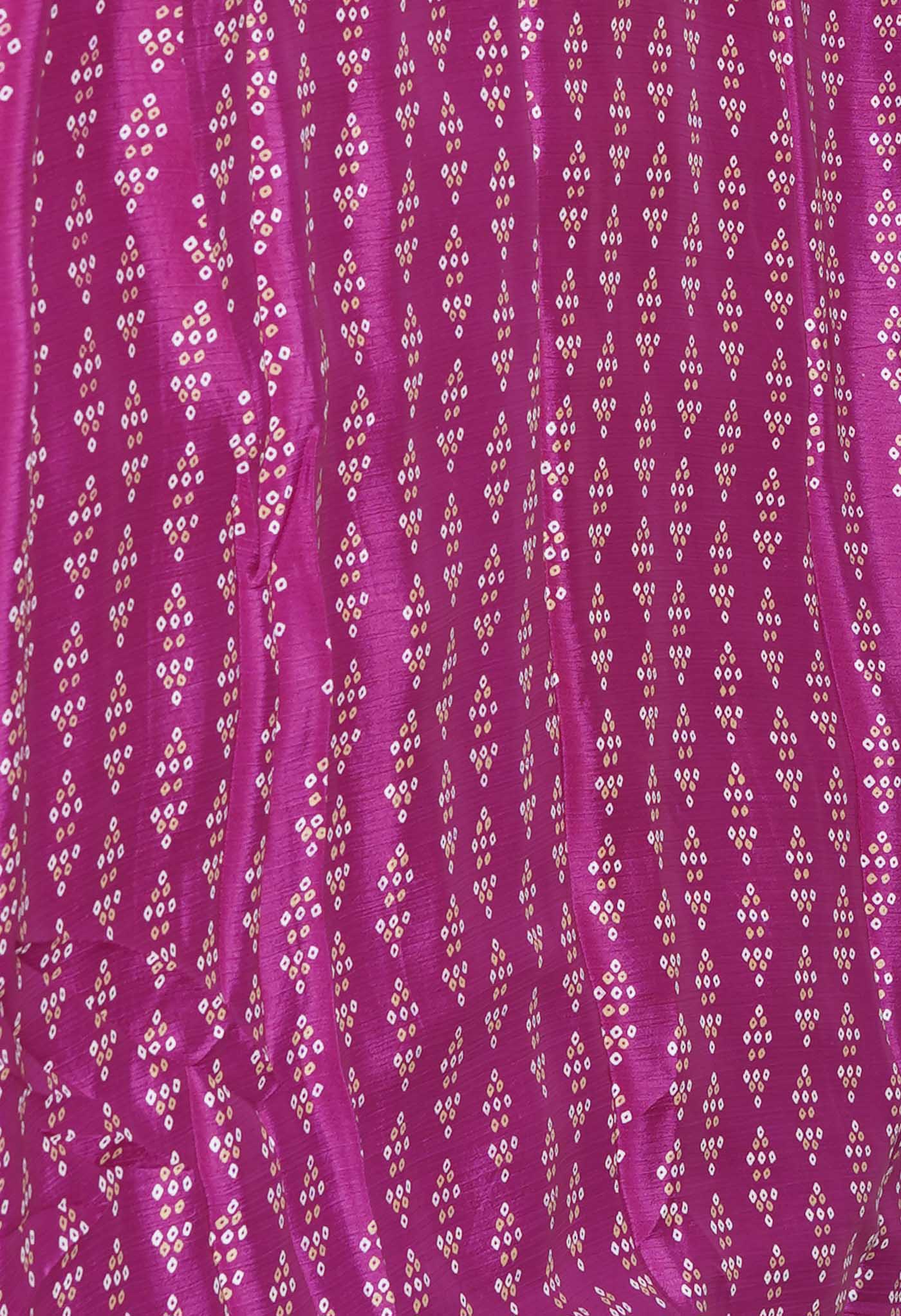 Purple Pure Bandhani Printed Soft Silk Saree