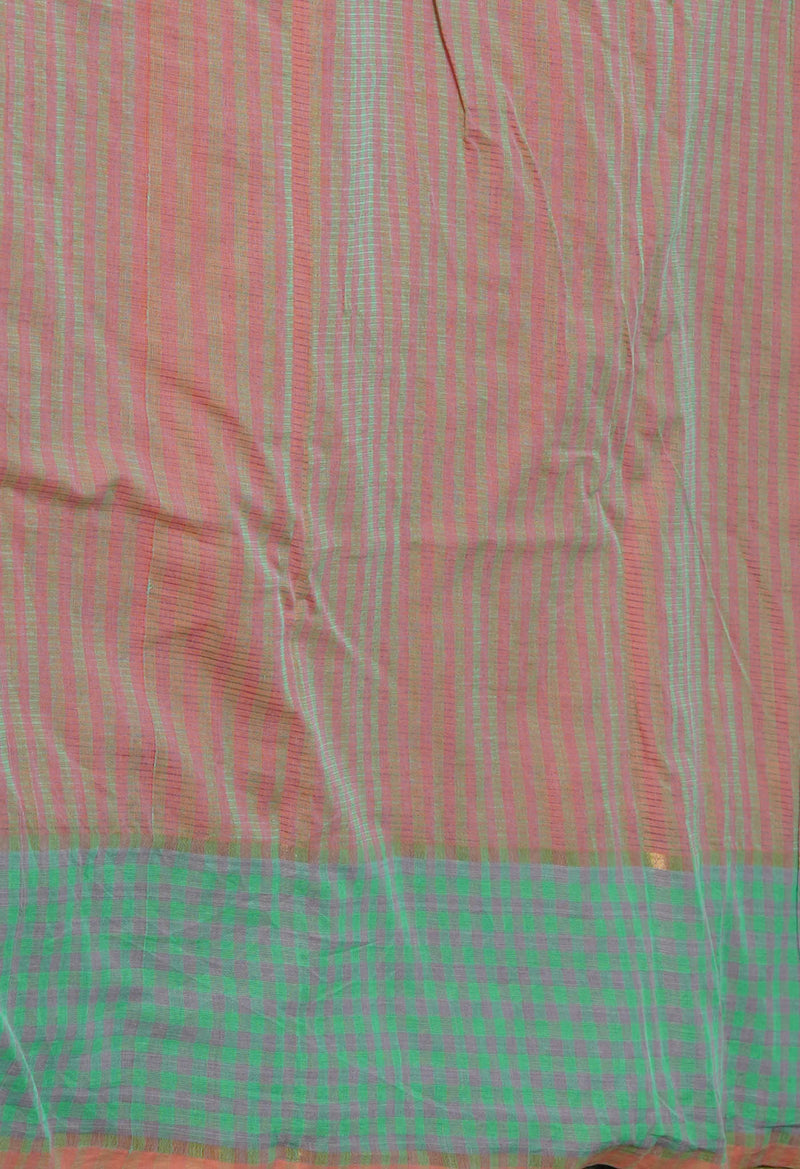 Salmon Pink Pure Mangalgiri Cotton Saree-UNM73483