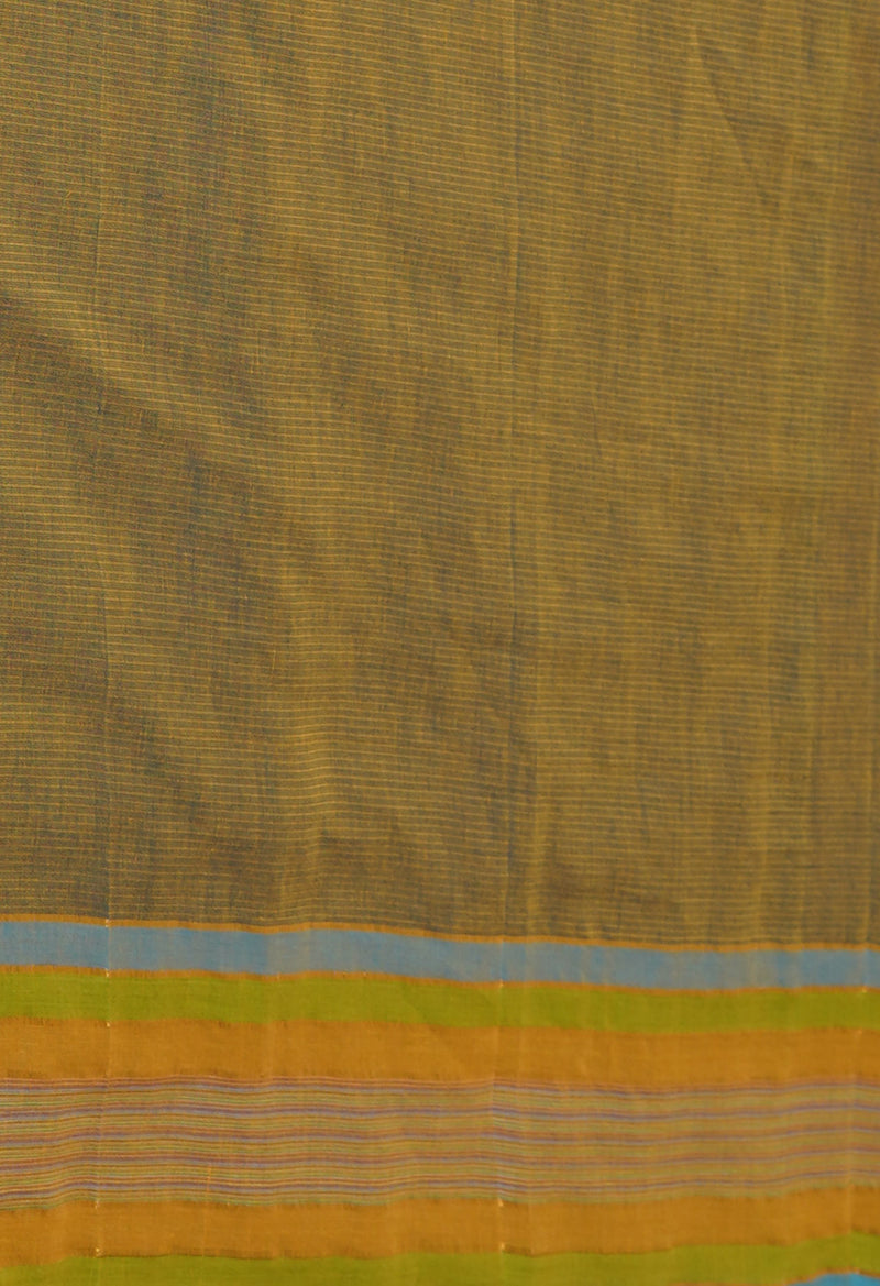 Dark Blue Pure Mangalgiri Cotton Saree-UNM73489
