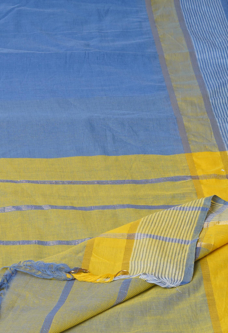 Blue Pure Mangalgiri Cotton Saree-UNM73499