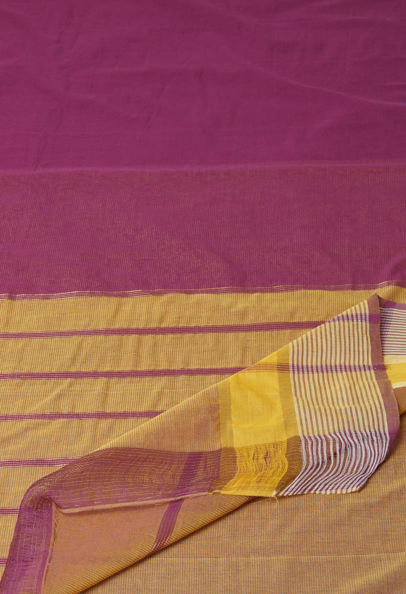 Purple Pure Mangalgiri Cotton Saree-UNM73500