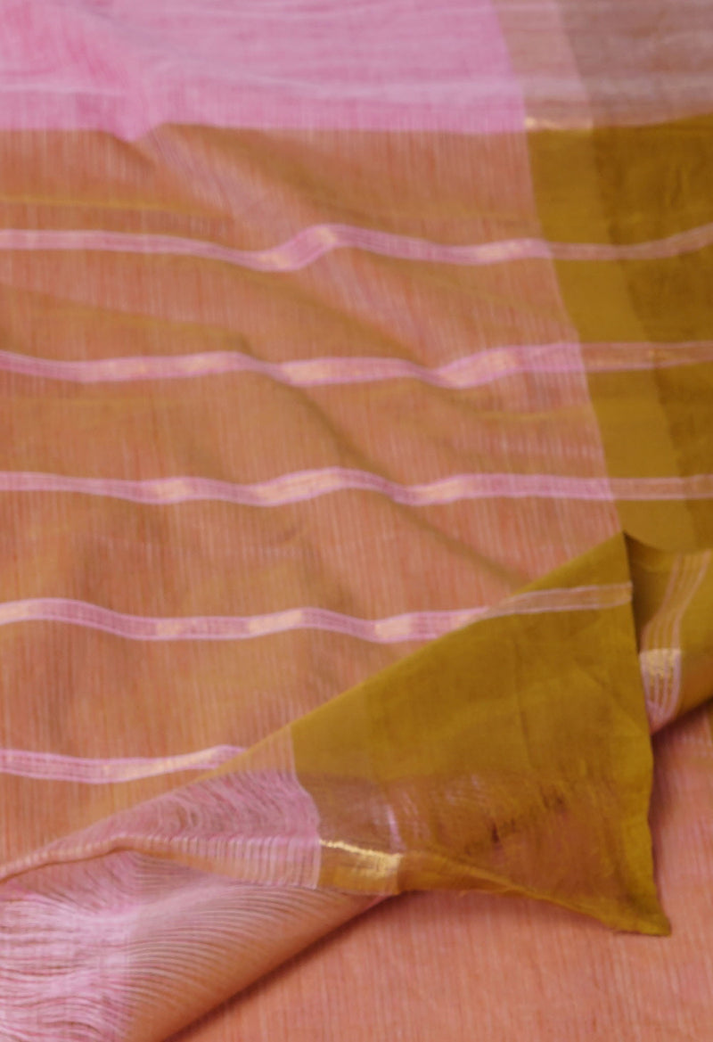 Pink Pure Mangalgiri Cotton Saree-UNM73516