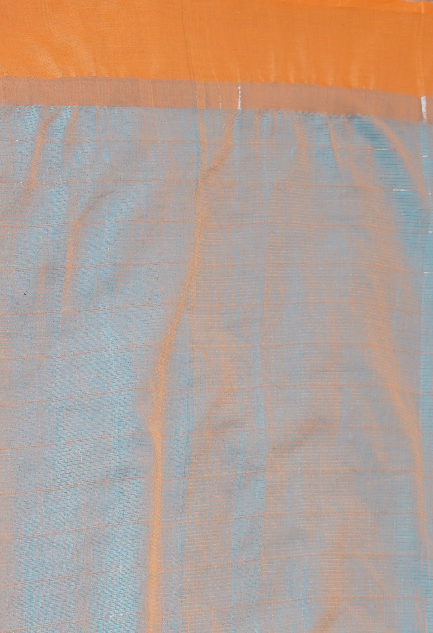 Blue Pure Mangalgiri Cotton Saree with Silver Zari Checks Weaving