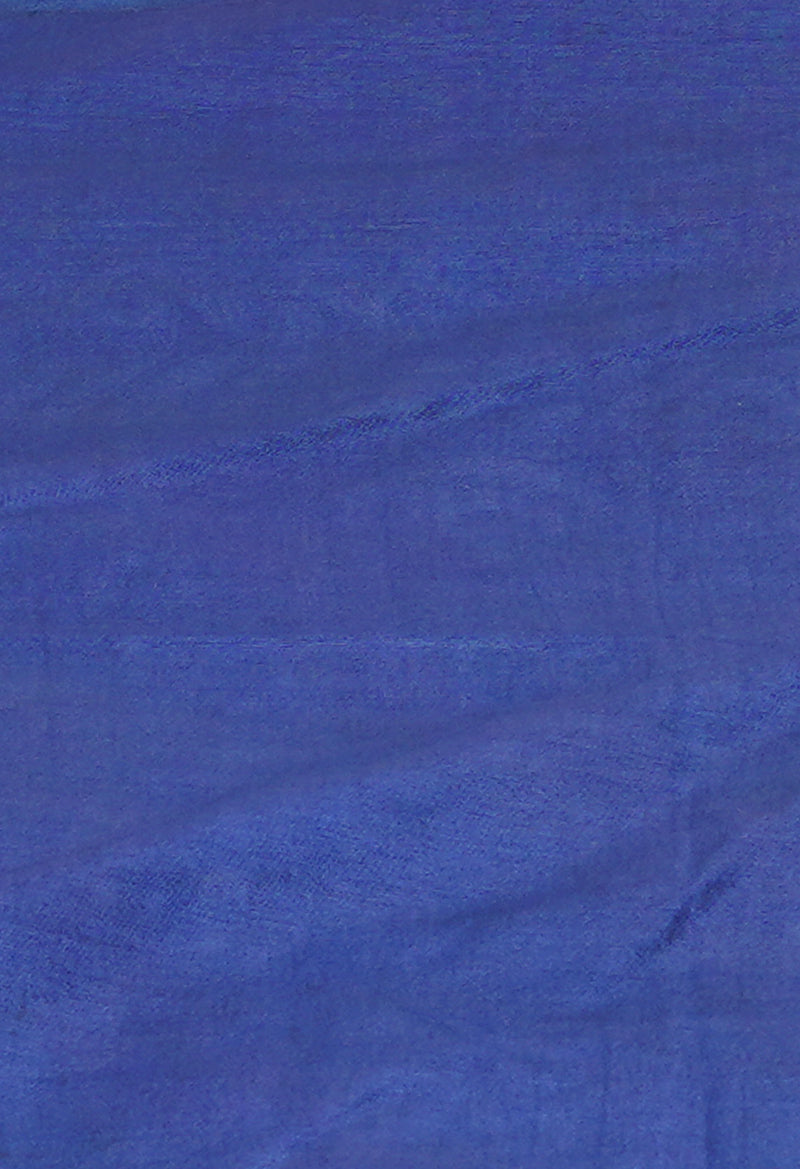 Sky Blue-Dark Blue Pure  Batik Printed Chanderi Sico Saree-UNM73555