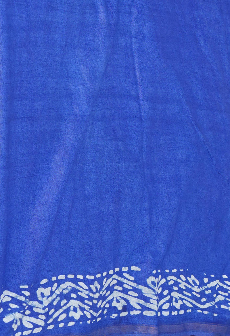 Green-Blue Pure  Batik Printed Chanderi Sico Saree-UNM73566