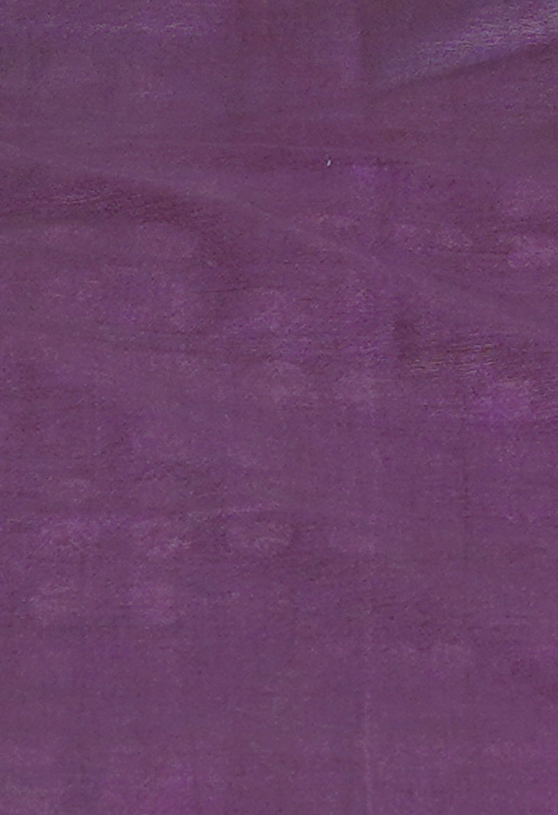 Green-Dark Purple Pure  Batik Printed Chanderi Sico Saree-UNM73569